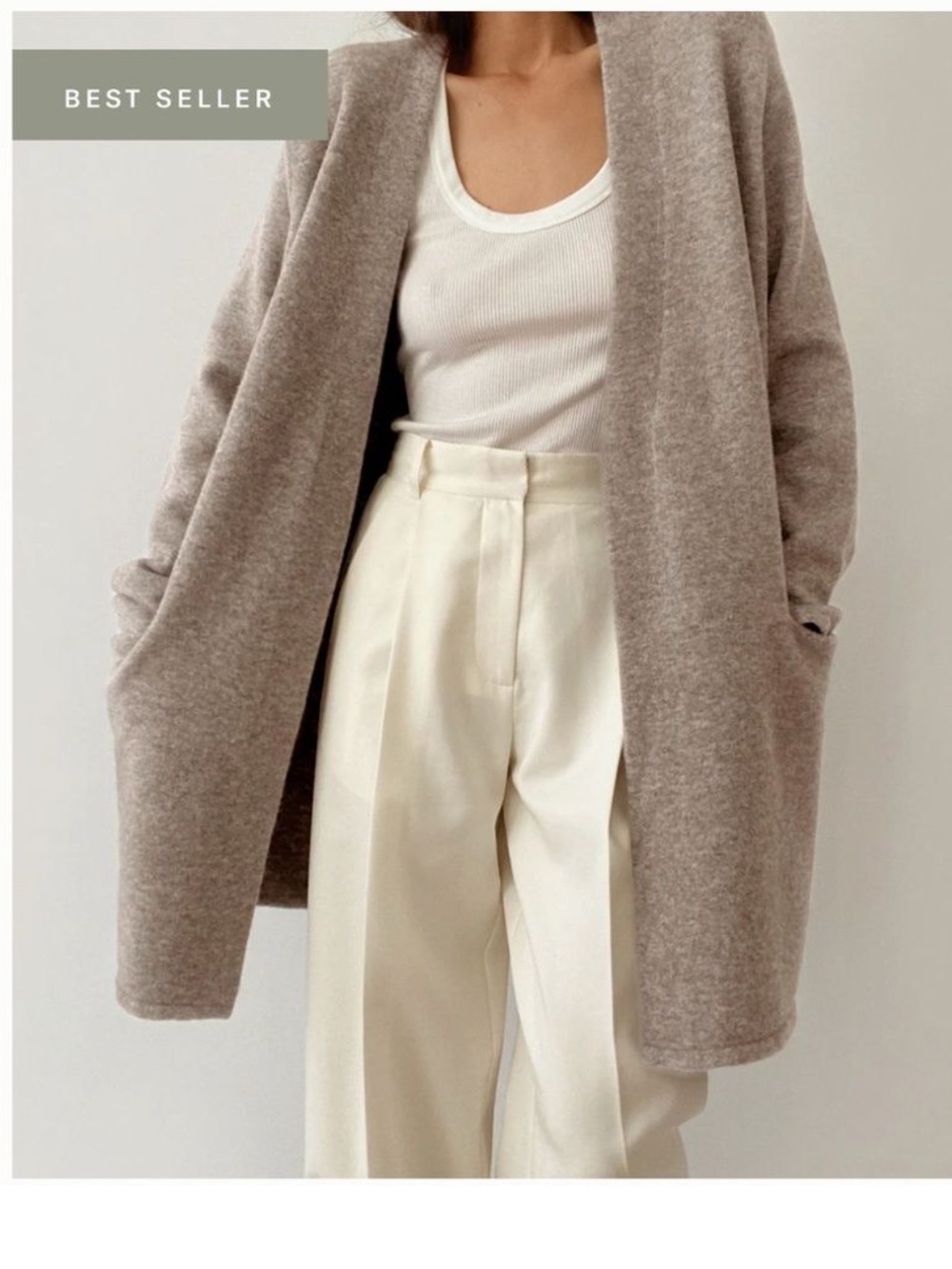 JENNI KAYNE $475 Jenni Kayne Merino Wool Yak Long Cardigan Sweater Coat  Size L